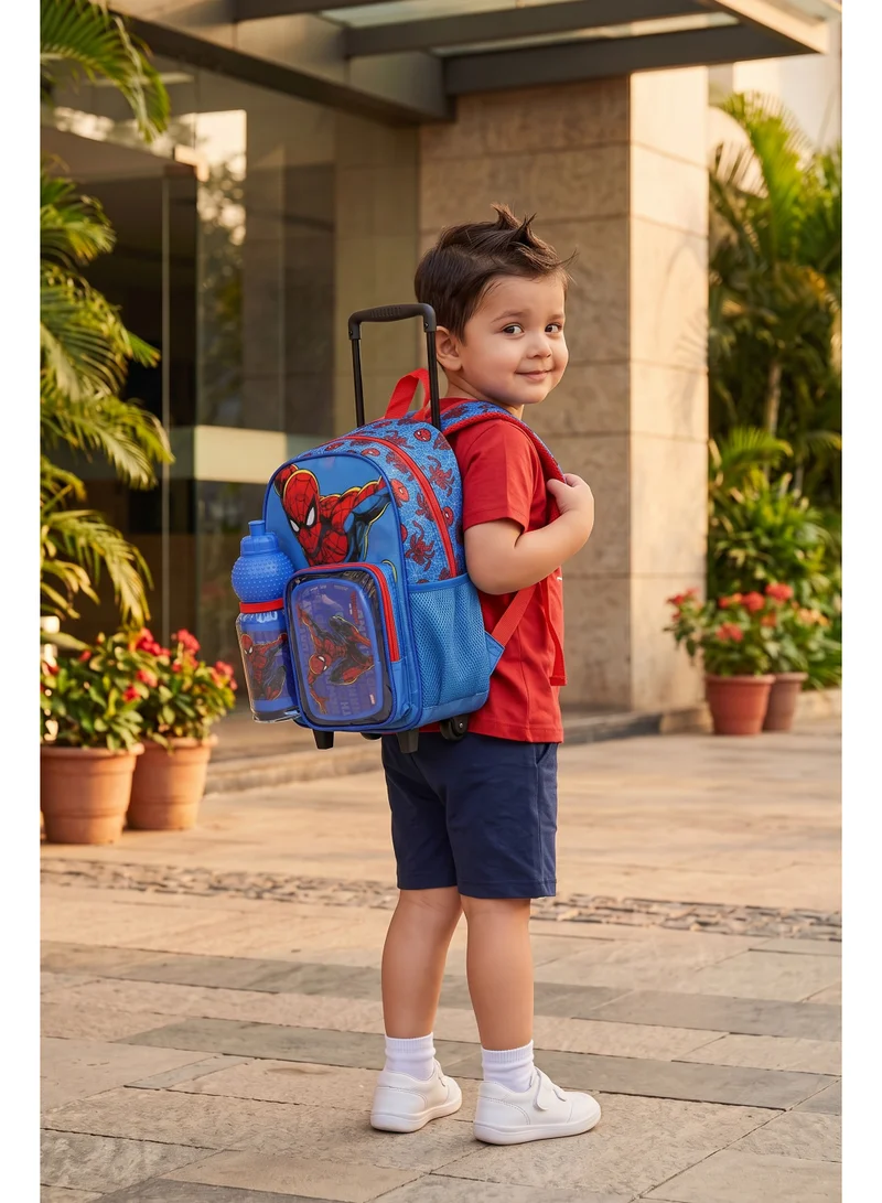 مارفل Marvel Spider-Man Toddler 3-in-1 Trolley School Set 13" | Rolling Backpack, Lunch Box & Water Bottle | Boys School Bag