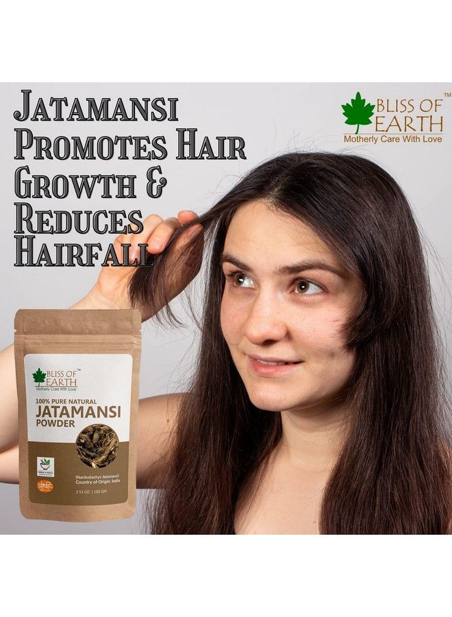 BLISS OF EARTH ® مسحوق جاتامانسي نقي وطبيعي بنسبة 100% 100 جرام + مسحوق مولتاني ميتى نقي بنسبة 100%؛ ممتلئ - Image 5