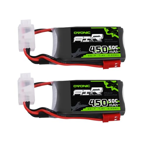 OVONIC بطارية ليثيوم بوليمر OVONIC 2S 50C سعة 450mAh 7.4V مع موصل JST لطائرة RC هليكوبتر طائرة رباعية FPV سباق طائرات الدرون - Image 1