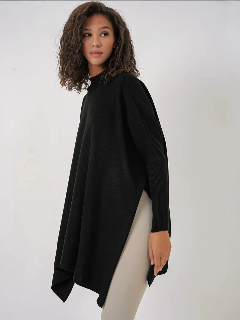 BIG DART BDART Slit Detailed Half Turtleneck Loose Sweater