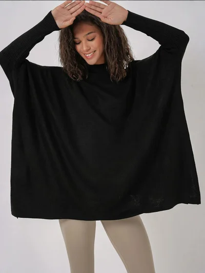 BIG DART BDART Slit Detailed Half Turtleneck Loose Sweater