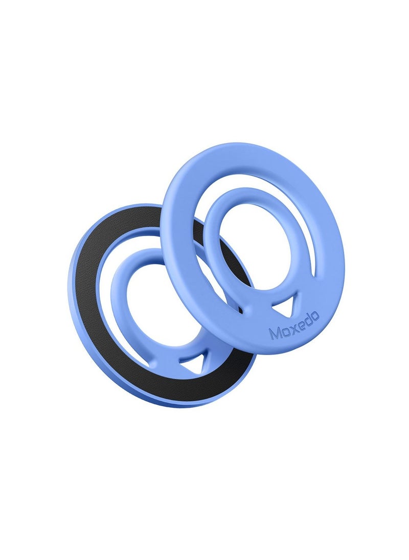 Moxedo - Moxedo Jello-Mag Dual Sided Magnetic Ring Holder, Silicone Magsafe Compatible, Metal Ring Plate for Androids, Smartphones(Blue) - Image 1
