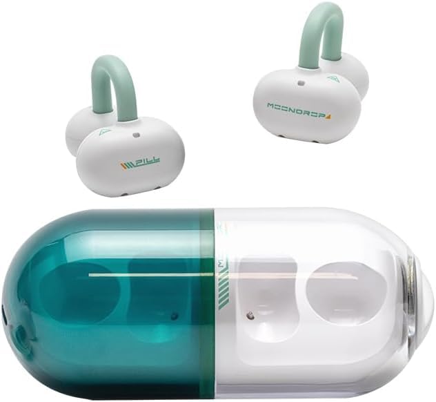 Moondrop Pill Open Ear Headphones OWS Hanging Earphones IPX4 Ear Clip Wireless Earbuds (Green) - Image 2