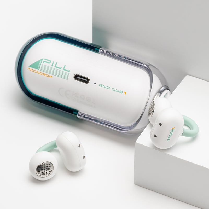 Moondrop Pill Open Ear Headphones OWS Hanging Earphones IPX4 Ear Clip Wireless Earbuds (Green) - Image 3