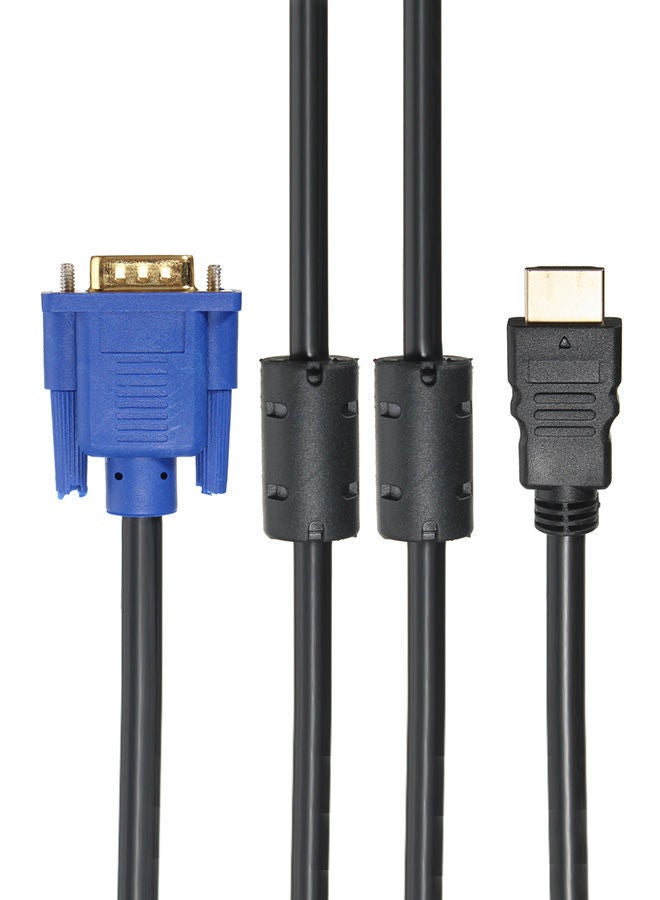 NIBEMINENT 1.8m 6Ft HDMI to VGA Cable Male HD-15 15Pin Video Adapter Converter Cables Cord For LCD TV DVD HDTV PC Laptop HD Player Black 