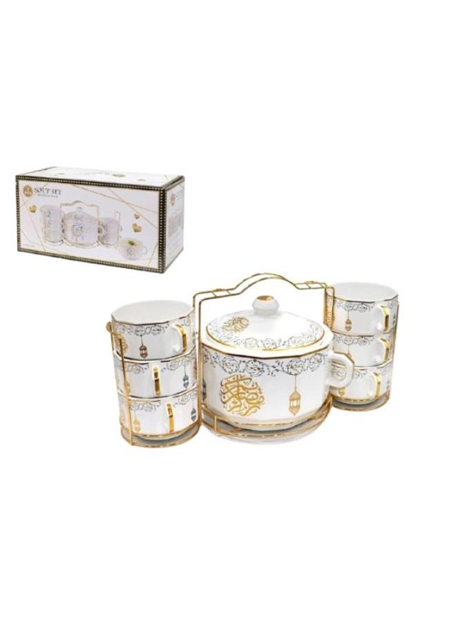 Beauenty 7-piece ceramic soup serving set 