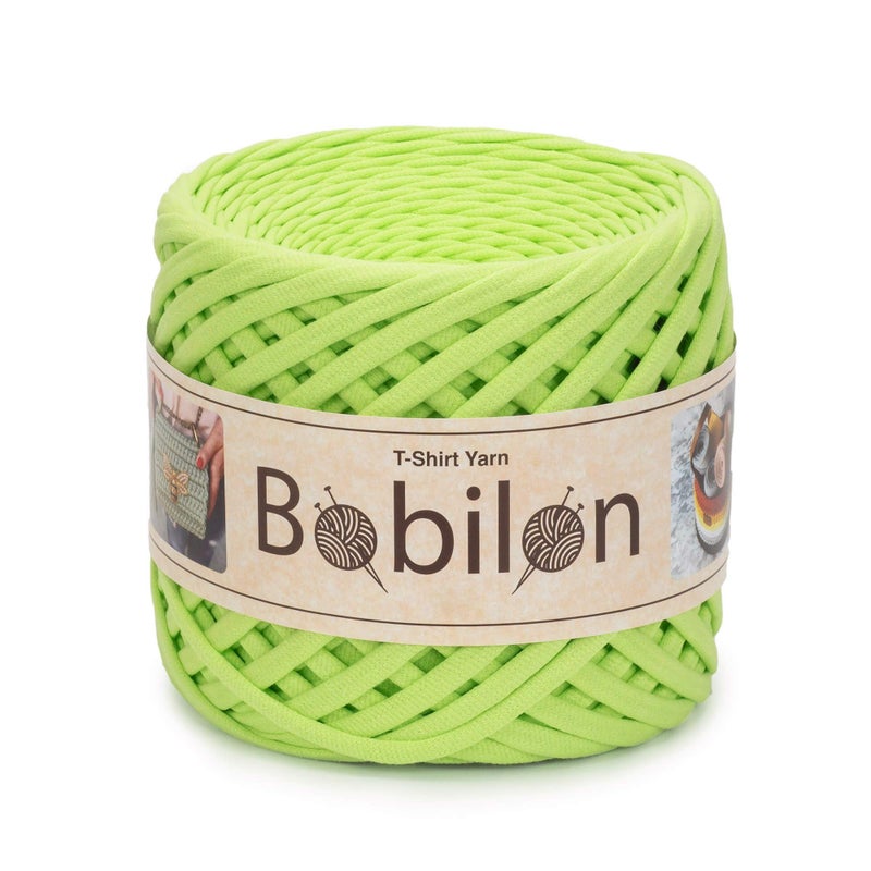 Bobilon Cotton TShirt Yarn 57 mm Jersey Ribbon 110 Yards Soft Cotton for Crochet Knitting Macrame Bags Baskets Neon Color