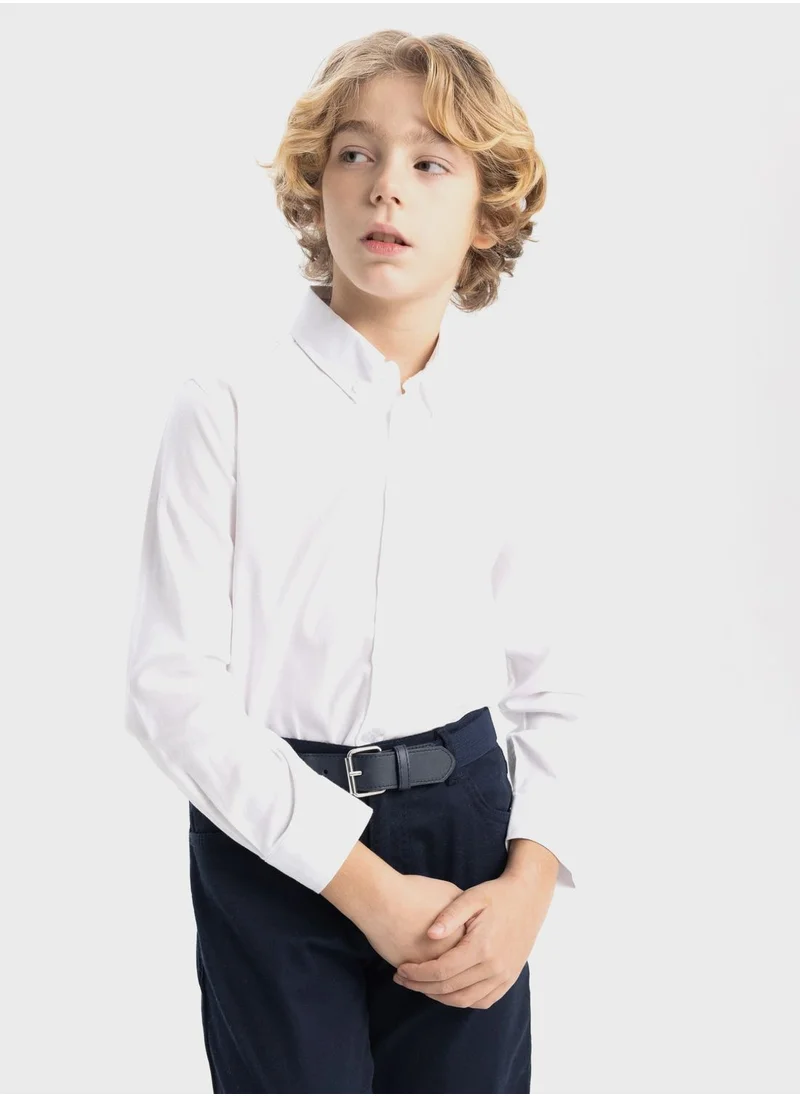 ديفاكتو Boy Oxford Long Sleeve Shirt