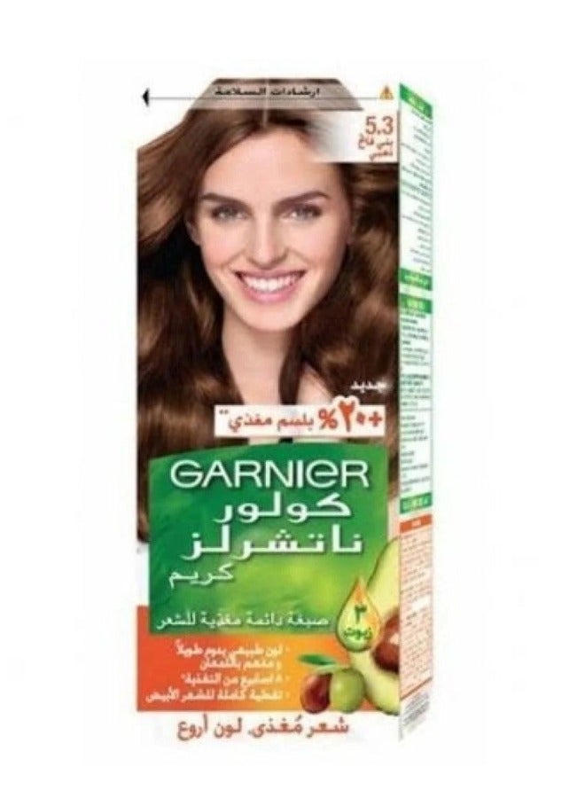غارنييه صبغة شعر كولور ناتشورالز - بني ذهبي فاتح - رقم 5.3 - Image 2
