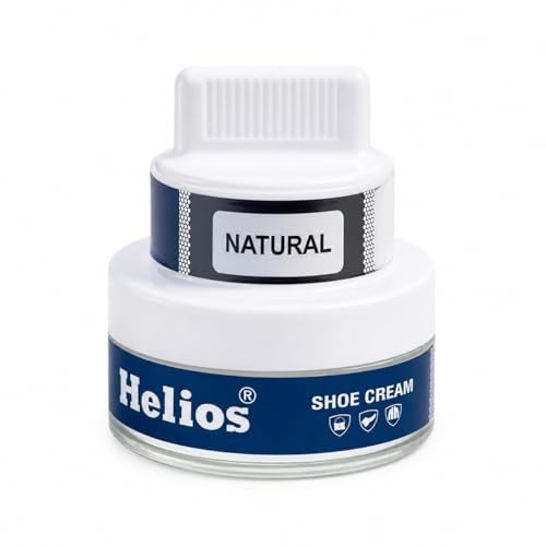 Helios shoe cream with applicator | Shoe Polish for Leather | Boot, Purse, Belt, Handbag, Jacket | Leather Conditioner | 48 GM(Natural) - Image 2
