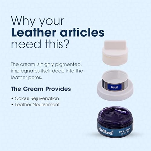 Helios shoe cream with applicator | Shoe Polish for Leather | Boot, Purse, Belt, Handbag, Jacket | Leather Conditioner | 48 GM(Natural) - Image 3