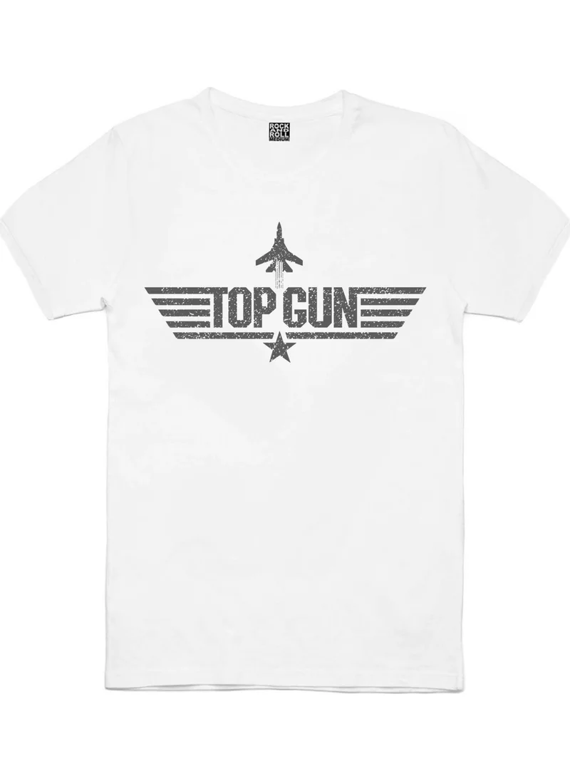 Rock&Roll Top Gun White Short Sleeve Men's T-Shirt