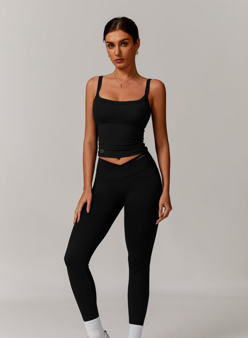 كون.يوغا بلوزة كامي نسائية بياقة مربعة - Image 1