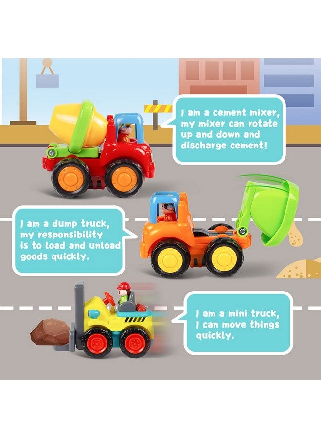 Woby Push and Go Friction Powered Car Toys Set Tractor Bulldozer Mixer Truck and Dumper for Baby Toddlers - Image 4