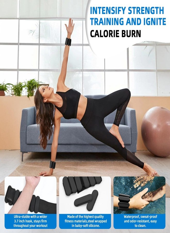 BYCCP Ankle Weights for Women and Men, Adjustable Wrist Weighted Training Bracelet for Home Gym Workout, Strength Training Walkin Running, Foot weights for exercise,（1 LB each, Black）2pc on Set - Image 3