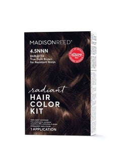 Madison Reed Radiant Hair Color Kit, Dark Brown for 100% Coverage of Resistant Gray Hair, Ammonia-Free, 4.5NNN Barletta Brown, Permanent Hair Dye, Pack of 1  - Image 1