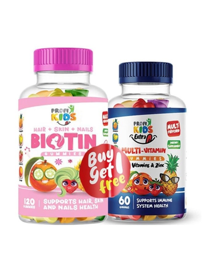 PROFI KIDS BIOTIN 120 GUM+PROFI KIDS EXTRA MULTI VIT 60 GUM(OFF)