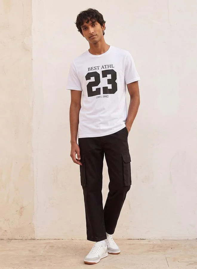 سبلاش فيڤ Basic Slim Fit Cotton Crew Neck T-shirt