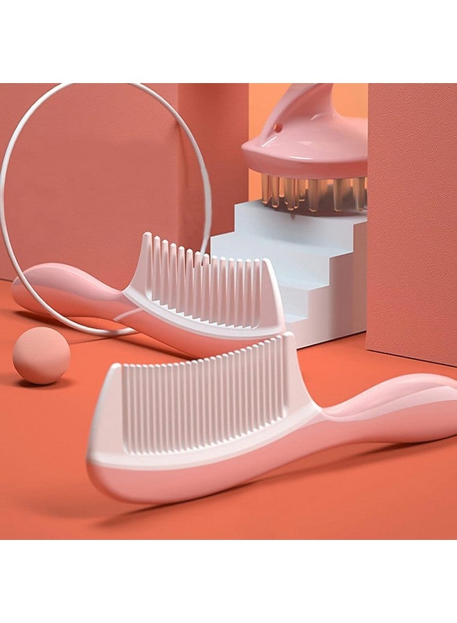 Topinon Topinon Dressing Comb for Women & Men, Fine Tooth and Wide Tooth Hair Comb, Pink & White Styling Comb Set (Pack of 2) - Image 4