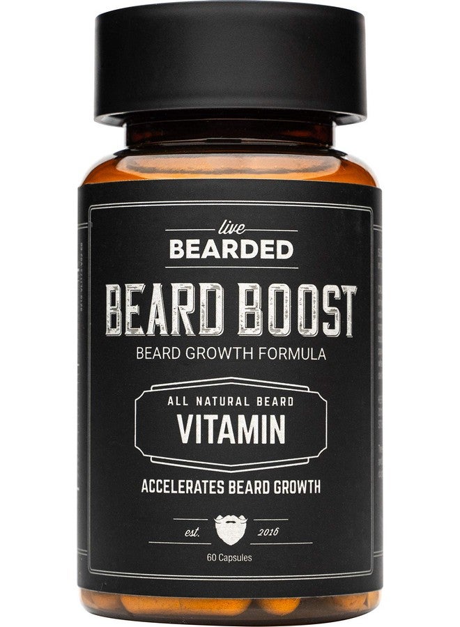 Live Bearded : Beard Boost Beard Hair Growth Multivitamins With Biotin 10000Mcg Vitamin C Vitamin E And Zinc 30Day Supply Thick Strong Full Beard Growth Support Made In The Usa - Image 1