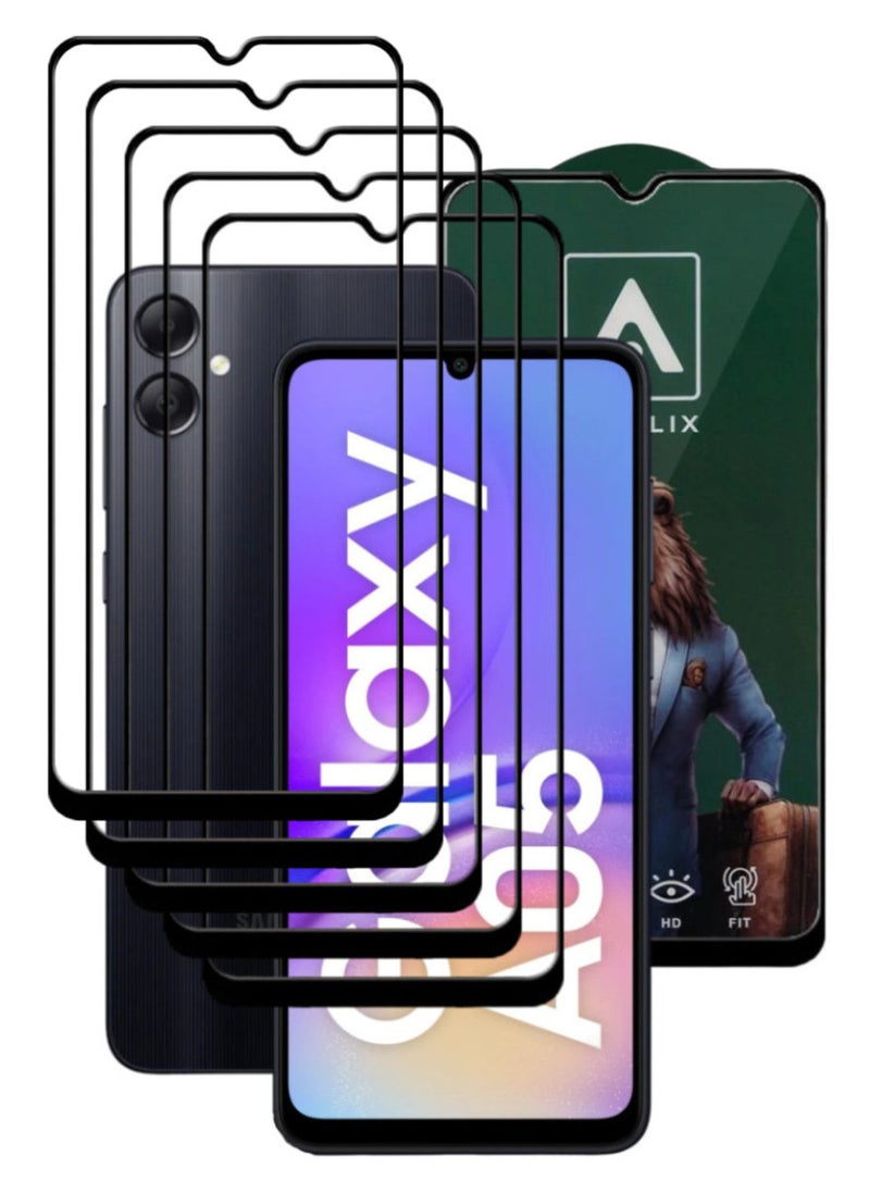 ACLIX 5 Pieces Antistatic ESD Dustproof Premium Quality High Definition Tempered Glass Screen Protector Designed For Samsung Galaxy A05 - Image 1