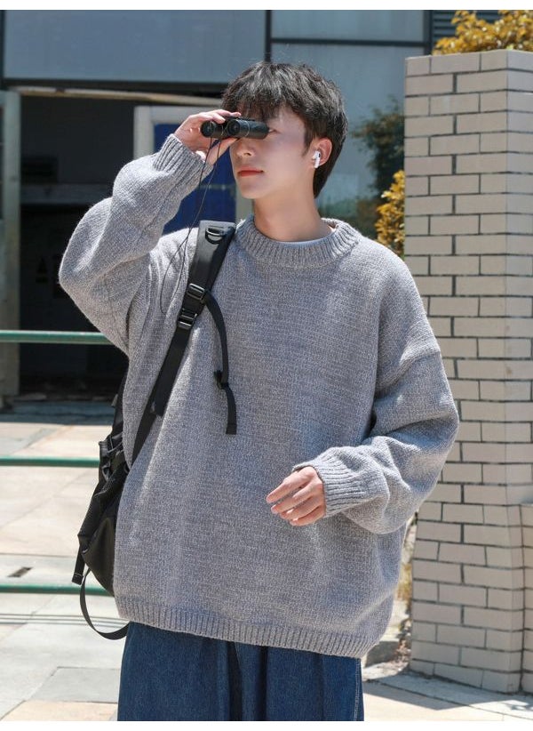 Generic - Trendy Knit Sweater Mens Casual Korean Pullover Brown - Image 1
