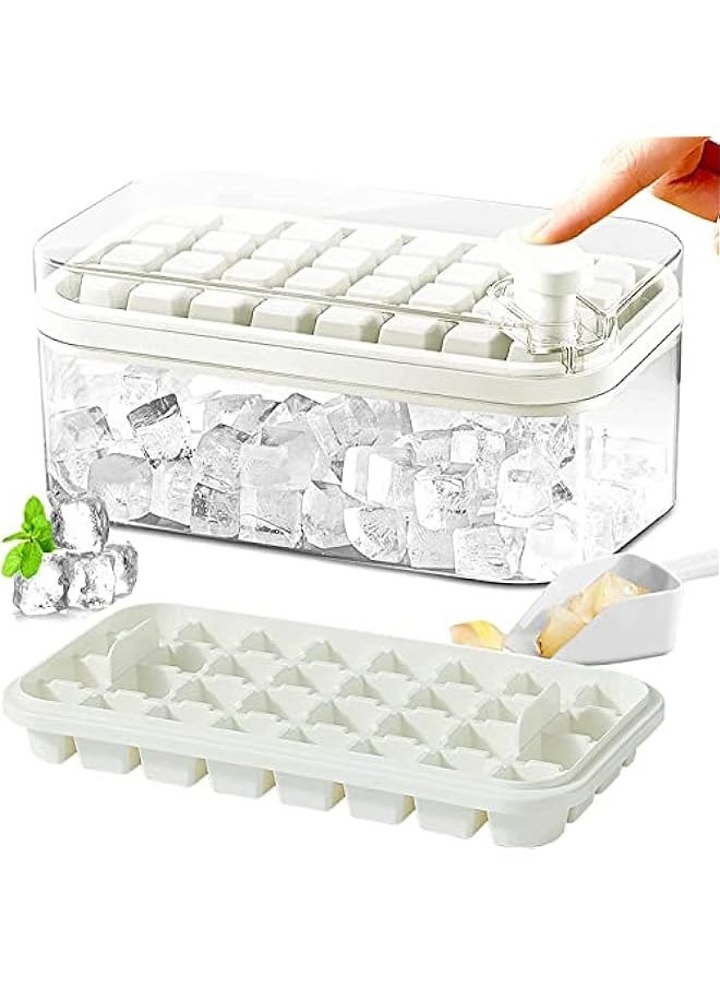 Ice Cube Tray with Lid for Freezer 64 Nuggets Silicone Ice Cube Tray with Lid and Bin, Ice Cube Molds for Freezer, For Whiskey, Cocktail ，one button press (white) - pzsku/Z3FFFD3167DBEEB11FCD8Z/45/_/1716970576/2060e057-7062-4924-a206-f6cbc503b691