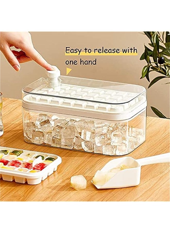 Ice Cube Tray with Lid for Freezer 64 Nuggets Silicone Ice Cube Tray with Lid and Bin, Ice Cube Molds for Freezer, For Whiskey, Cocktail ，one button press (white) - pzsku/Z3FFFD3167DBEEB11FCD8Z/45/_/1716970746/bbd28b4c-c089-4604-940f-35769c4b0f56