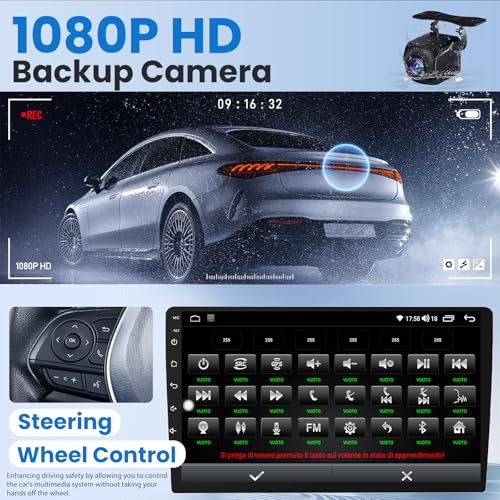Jufodrca 8Core+4GB RAM Car Radio Stereo for Hyundai Elantra 2011 2012 2013: 9 Inch 1280 * 800 HD Touchscreen Upgrade Wireless Carplay Android Auto 1080P Backup Camera Bluetooth 5G WiFi FM GPS SWC RDS - Image 4