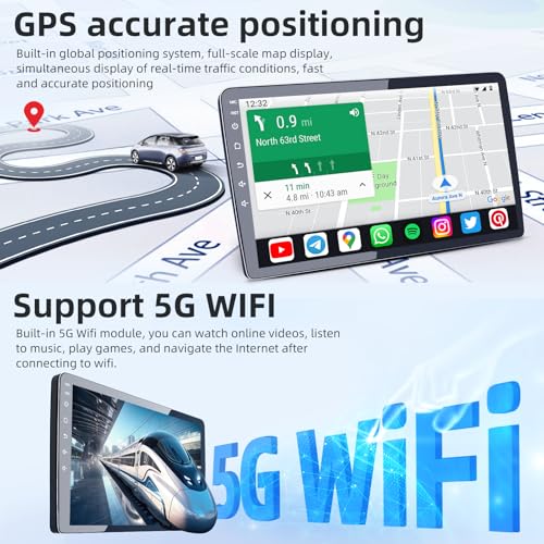 Jufodrca 8Core+4GB RAM Car Radio Stereo for Hyundai Elantra 2011 2012 2013: 9 Inch 1280 * 800 HD Touchscreen Upgrade Wireless Carplay Android Auto 1080P Backup Camera Bluetooth 5G WiFi FM GPS SWC RDS - Image 3