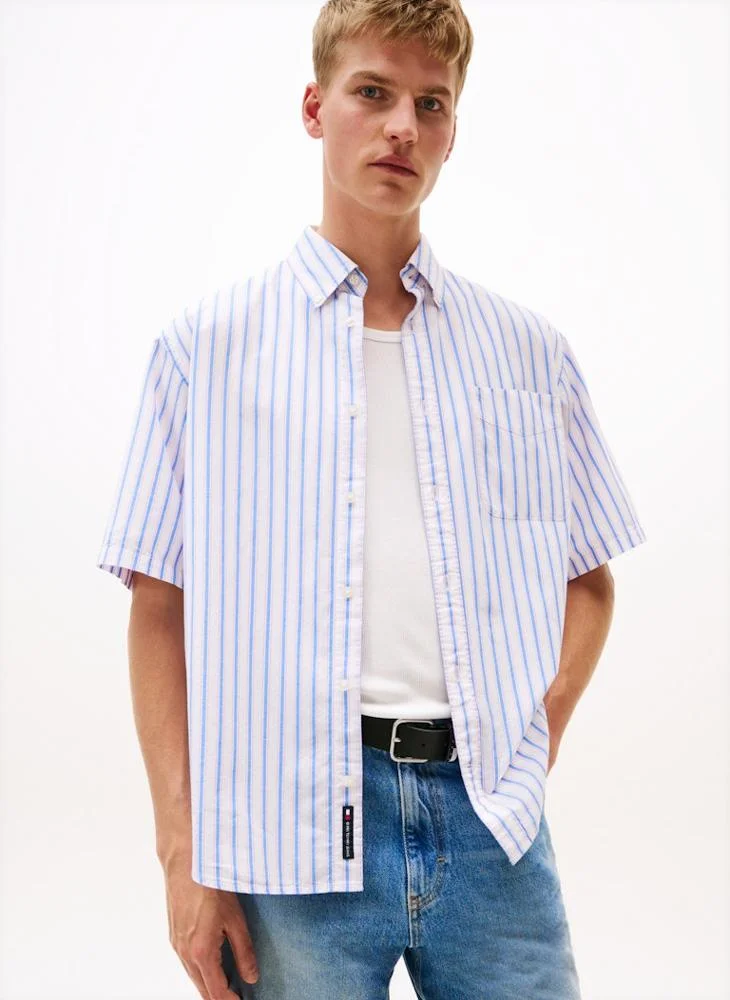 تومي جينز Relaxed Short Sleeve Poplin Shirt