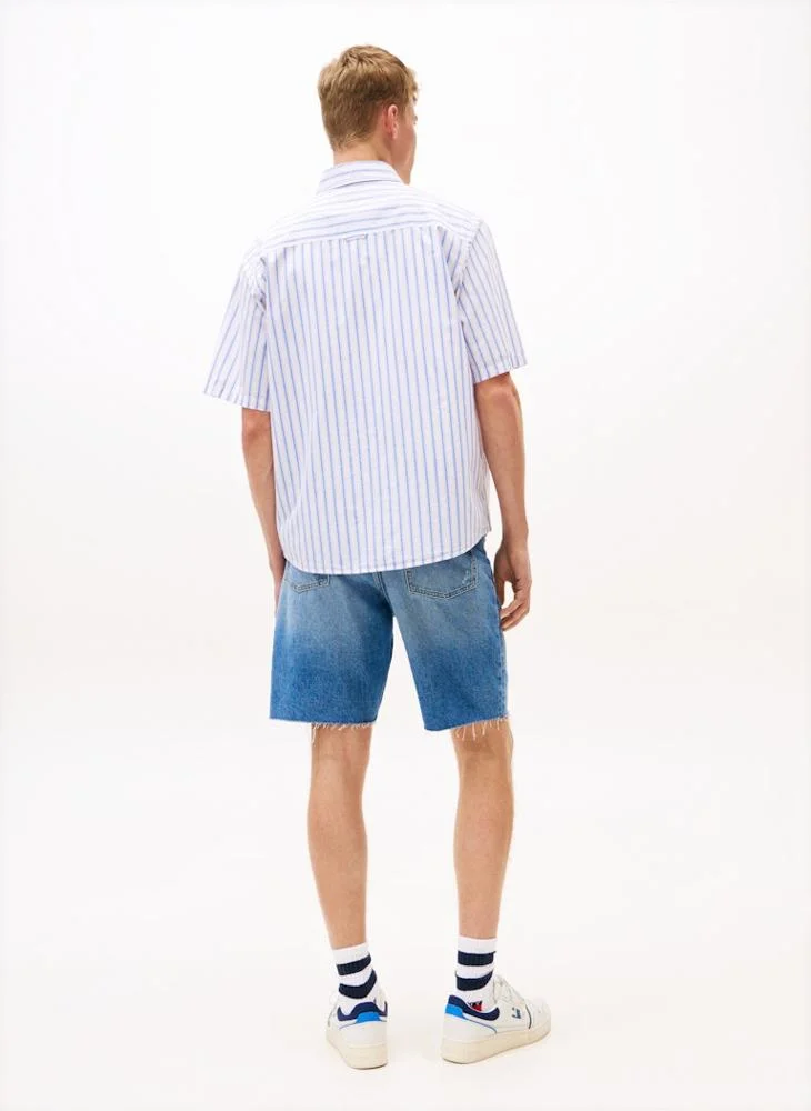 تومي جينز Relaxed Short Sleeve Poplin Shirt