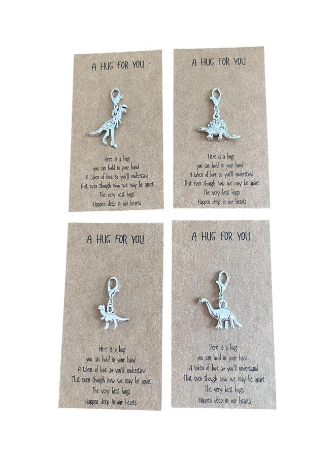 AMOBESTER 4 Set Dinosaur Clip on Charms Pocket Hug Charms with Lobster Clasp for Bracelet Necklace - Image 1