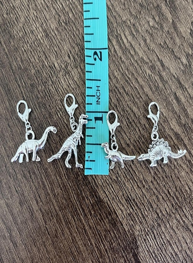 AMOBESTER 4 Set Dinosaur Clip on Charms Pocket Hug Charms with Lobster Clasp for Bracelet Necklace - Image 3