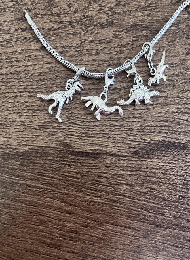 AMOBESTER 4 Set Dinosaur Clip on Charms Pocket Hug Charms with Lobster Clasp for Bracelet Necklace - Image 4