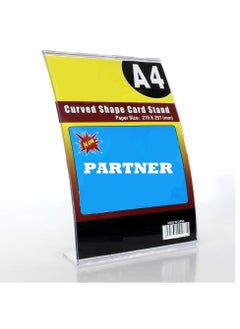 A4 CURVED SHAPE CARD STAND VERTICAL L SHAPE