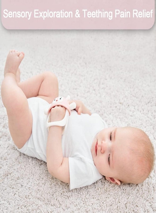 Onomie Baby Teething Toys for Babies 0-6 Months-Baby Teether,Anti-Drop Silicone Mitten Teething Toy for Soothing Sore Gums,Teething Pacifier,Baby Toys 6 to 12 Months-Ideal Travel Essentials for (Pink, Reindeer) - Image 5
