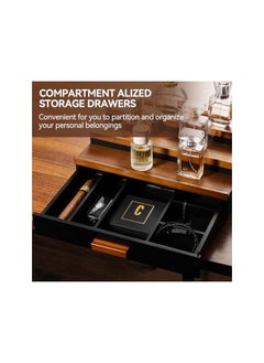 The Bros Wooden Cologne Organizer for Men, 3 Tier Cologne Display Stand with Drawer Storage Organizer Tray,Perfume Display Rack (Walnut&Black-2)  - Image 2