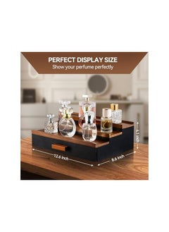 The Bros Wooden Cologne Organizer for Men, 3 Tier Cologne Display Stand with Drawer Storage Organizer Tray,Perfume Display Rack (Walnut&Black-2)  - Image 5
