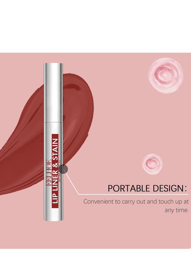 EELHOE Peel Off Lip Stain Tattoo, Peel Off Lip Liner, Removable Lip Liner Set, Matte Finish Waterproof Lip Liner Pencil, Transfer-proof Peel Off Lip Stick Highly Pigmented Color Lip Makeup(Cocoa) - Image 4
