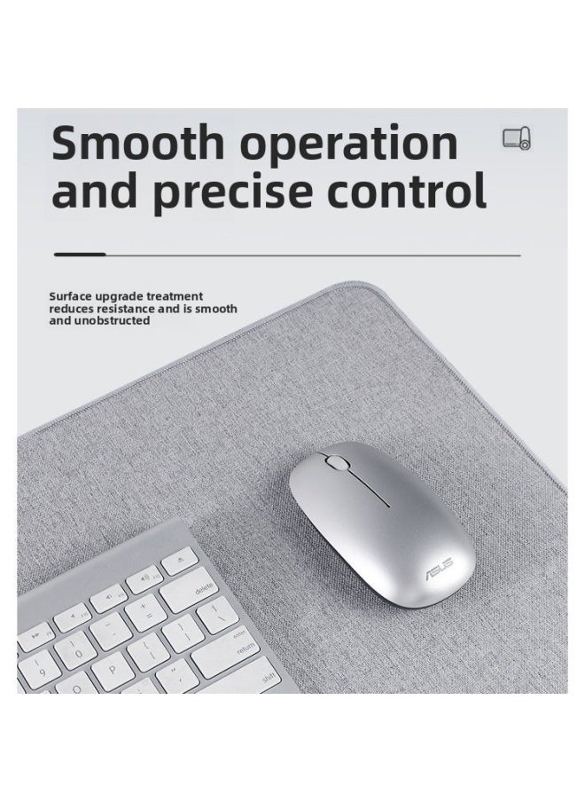 Source Cotton And Linen Mouse Pad Oversized Keyboard Pad Thickened Non-slip Wear-resistant Scratch-resistant Office Desk Pad Linen Pad-Color:30*80cm-Pattern:Light Gray (cotton And Linen + Rubber Bottom)