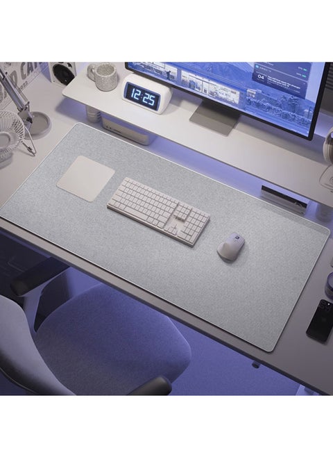 Source Cotton And Linen Mouse Pad Oversized Keyboard Pad Thickened Non-slip Wear-resistant Scratch-resistant Office Desk Pad Linen Pad-Color:30*80cm-Pattern:Light Gray (cotton And Linen + Rubber Bottom)