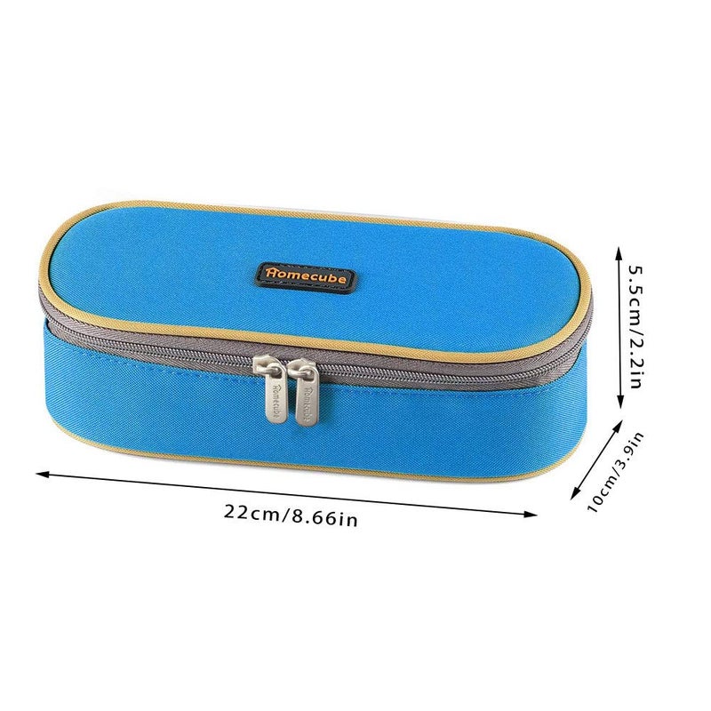 Homecube Pencil Case Big Capacity Pencil Bag Makeup Pen Pouch Durable Students Stationery With Double Zipper Pen Holder for School/Office, Blue - Image 4
