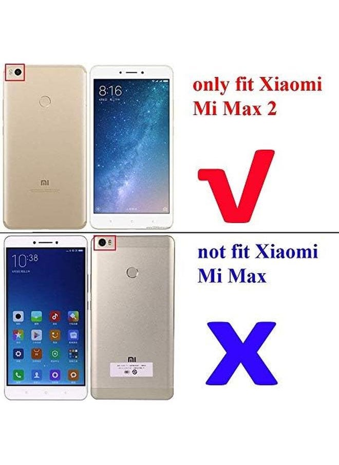 إيروريكس - جراب متوافق مع هاتف Xiaomi Mi Max 2، جراب معدني بحلقة تثبيت، جراب مقاوم للصدمات، جراب صلب متين يعمل مع حامل مغناطيسي للسيارة، غطاء مزدوج الطبقات لهاتف Xiaomi Mi Max2، أزرق داكن - Image 1