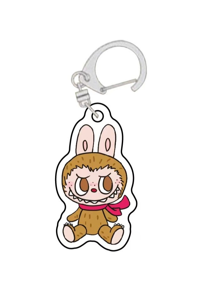 Generic LABUBU Acrylic Keychain Quirky Monster Double-Sided Cartoon Charm Accessories for Backpacks, Luggage & Gift Decor 