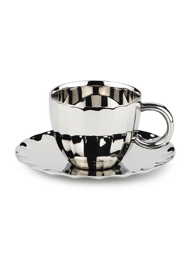 Arttd Inox ARTTDINOX Designer Stainless Steel Cup Set of 2, 120 ML | Corporate Gifting | Unbreakable Cups for Tea Chai Coffee Cups Mugs | Premium Serveware, Dinnerware & Tableware | by Jindal - Image 1