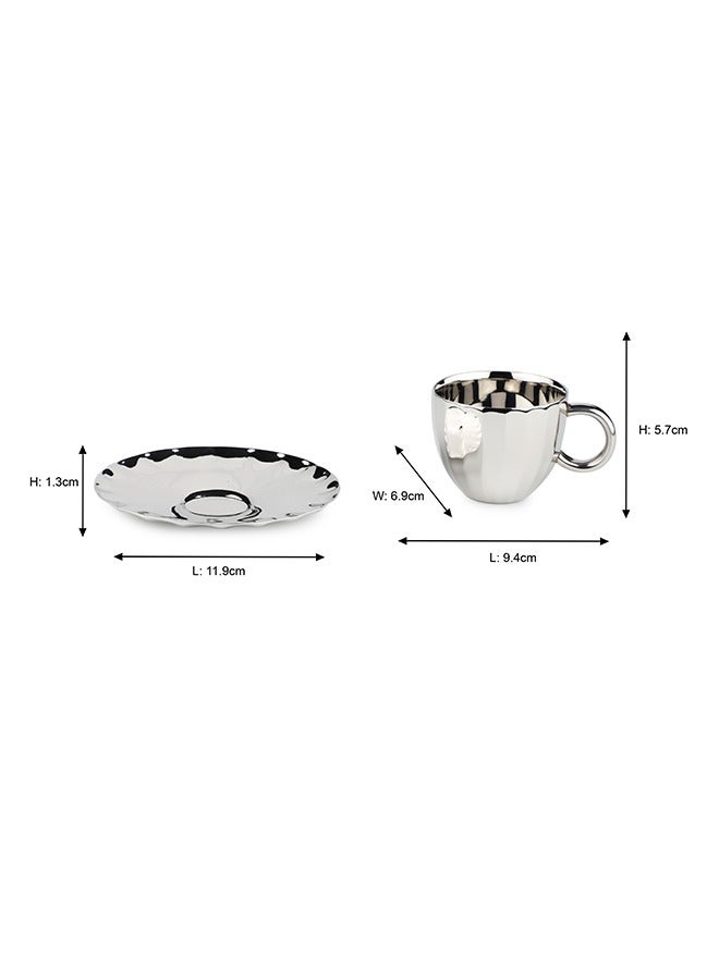 Arttd Inox ARTTDINOX Designer Stainless Steel Cup Set of 2, 120 ML | Corporate Gifting | Unbreakable Cups for Tea Chai Coffee Cups Mugs | Premium Serveware, Dinnerware & Tableware | by Jindal - Image 4