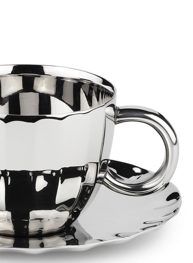 Arttd Inox ARTTDINOX Designer Stainless Steel Cup Set of 2, 120 ML | Corporate Gifting | Unbreakable Cups for Tea Chai Coffee Cups Mugs | Premium Serveware, Dinnerware & Tableware | by Jindal - Image 2