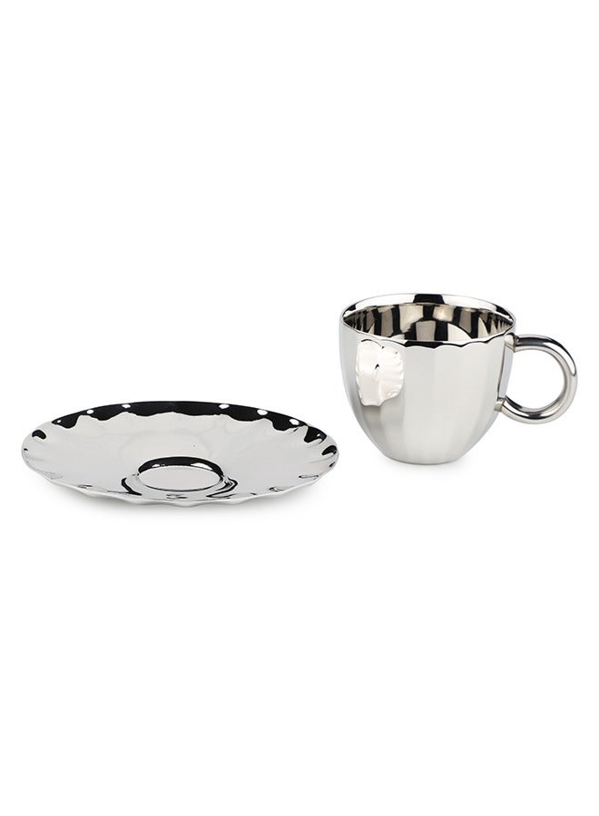 Arttd Inox ARTTDINOX Designer Stainless Steel Cup Set of 2, 120 ML | Corporate Gifting | Unbreakable Cups for Tea Chai Coffee Cups Mugs | Premium Serveware, Dinnerware & Tableware | by Jindal - Image 3