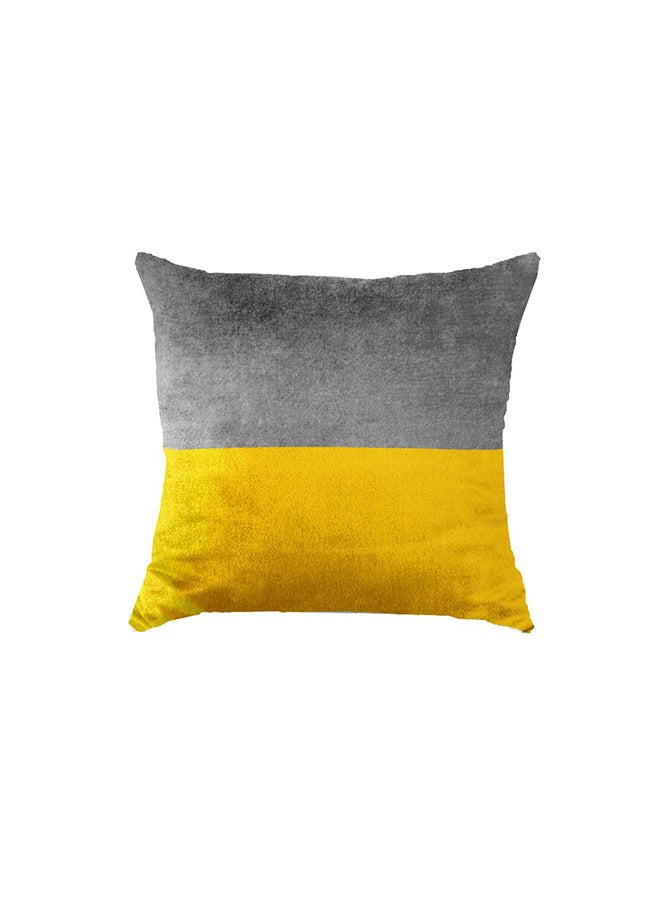 RIZARIES SuperSoft Concrete & Mustard Block Throw Cushion